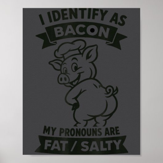 Ik identificeer me als Bacon G, grappige BBQ-liefh Poster (Voorkant)