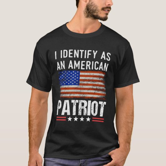 Ik identificeer me als een Amerikaanse Patriot Vet T-shirt (Voorkant)