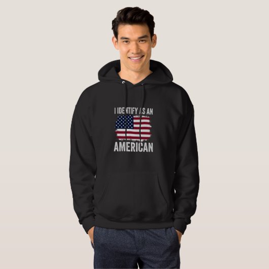 Ik identificeer me als een Amerikaanse politiek vl Hoodie (Voorkant volledig)