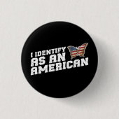 Ik identificeer me als een Amerikaanse vlinder Ame Ronde Button 3,2 Cm (Voorkant)
