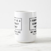 Ik identificeer me als een complottheoreticus koffiemok (Center)