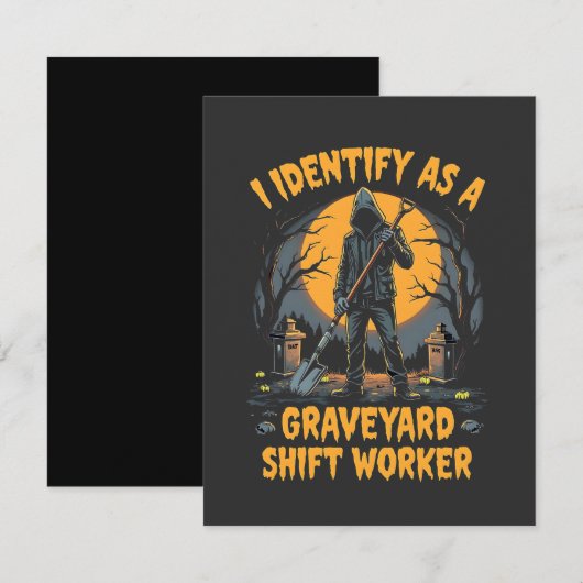 Ik identificeer me als een grafdienstmedewerker Ha Notitiekaartje (Voorkant / Achterkant)