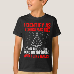 Ik Identificeer Me Als Een Kerstboom Verlicht Aan T-shirt