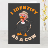 Ik identificeer me als een koe: Thanksgiving kalko Kaart (Gele Bloem)