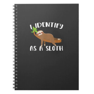 Ik Identificeer Me Als Een Luiaard T-Shirt Notitieboek