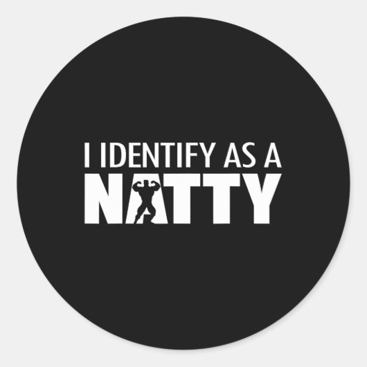 Ik identificeer me als een natty ronde sticker (Voorkant)