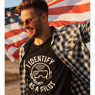 Ik identificeer me als een piloot, Humor, grappig  T-shirt