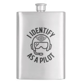 "Ik identificeer me als een piloot" Quote, Humor,  Flacon (Voorkant)