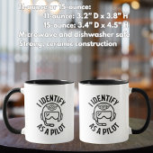 "Ik identificeer me als een piloot" Quote, Humor,  Mok