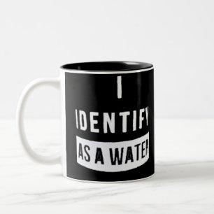 Ik identificeer me als een water tweekleurige koffiemok