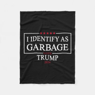 Ik identificeer me als Garbyge Vote Trump 2024 Fun Fleece Deken