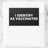 Ik Identificeer Me Als Gevaccineerd Rechthoekige Sticker (Tas)
