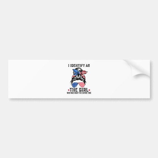 Ik identificeer me als het meisje dat de hele Ti h Bumpersticker (Voorkant)