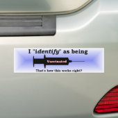 Ik identificeer me als ingeënt blauw bumpersticker (Op auto)