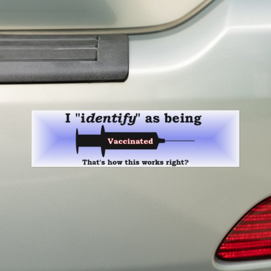 Ik identificeer me als ingeënt blauw bumpersticker (Op auto)