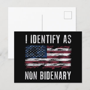 Ik identificeer me als niet-bidenary Patriot Ameri Briefkaart