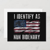 Ik identificeer me als niet-bidenary Patriot Ameri Briefkaart (Voorkant / Achterkant)