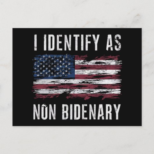 Ik identificeer me als niet-bidenary Patriot Ameri Briefkaart (Voorkant)