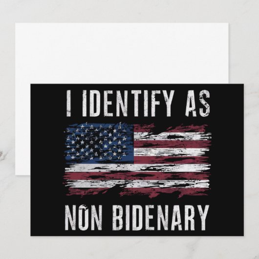 Ik identificeer me als niet-bidenary Patriot Ameri Kaart (Voorkant / Achterkant)