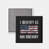 Ik identificeer me als niet-bidenary Patriot Ameri Magneet (Voorkant / Achterkant)