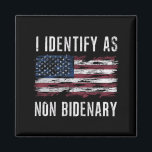 Ik identificeer me als niet-bidenary Patriot Ameri Magneet<br><div class="desc">Ik identificeer me als niet Bidenary Patriot Amerikaanse vlag 4 juli</div>