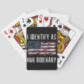 Ik identificeer me als niet-bidenary Patriot Ameri Pokerkaarten (Achterkant)