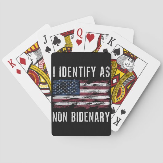Ik identificeer me als niet-bidenary Patriot Ameri Pokerkaarten (Achterkant)