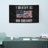 Ik identificeer me als niet-bidenary Patriot Ameri Spandoek (Beurs)