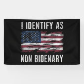 Ik identificeer me als niet-bidenary Patriot Ameri Spandoek (Horizontaal)