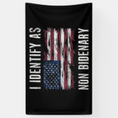 Ik identificeer me als niet-bidenary Patriot Ameri Spandoek (Verticaal)
