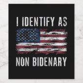 Ik identificeer me als niet-bidenary Patriot Ameri Wijn Etiket (Enkel label)