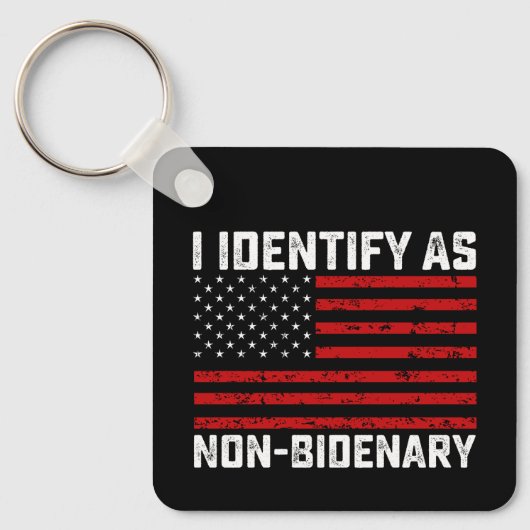 Ik Identificeer Me Als Niet-Bideniaans Grappig Bid Sleutelhanger (Voorkant)