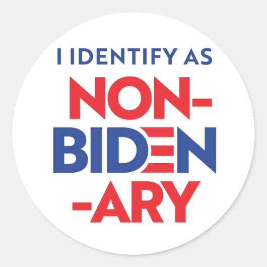 Ik identificeer me als niet-binair ronde sticker (Voorkant)