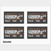 Ik identificeer me als samenzweringstheoristische rechthoekige sticker (Vel)