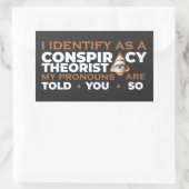 Ik identificeer me als samenzweringstheoristische rechthoekige sticker (Tas)