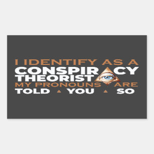 Ik identificeer me als samenzweringstheoristische  rechthoekige sticker