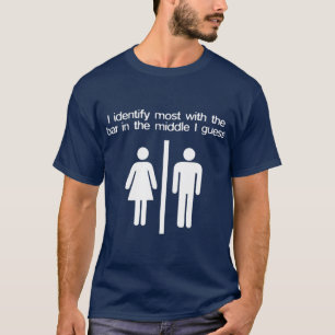 Ik identificeer me met het Midden-Genderqueer niet T-shirt