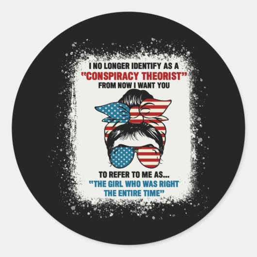 Ik identificeer me niet langer als complottheater ronde sticker (Voorkant)