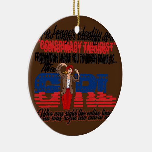 Ik identificeer me niet langer als complottheoreti keramisch ornament (Rechts)