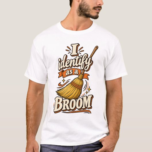 Ik identificeer mezelf als een bezem t-shirt (Voorkant)