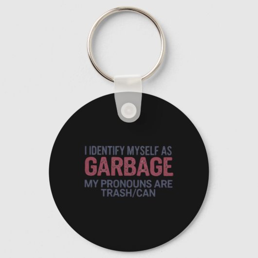 Ik identificeer mezelf als Garge Funny Garge voor Sleutelhanger (Voorkant)