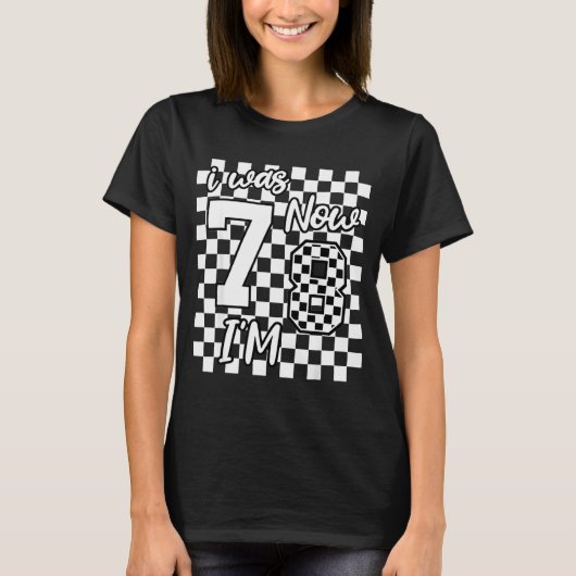 Ik Ik Geruite 7 8 Verjaardag 8ste T-shirt (Voorkant)