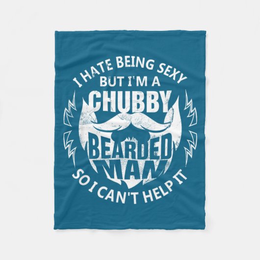 Ik Ik Haat Maar Chubby Baard Papa Fleece Deken (Voorkant)