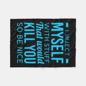 Ik injecteer mezelf met leuke dingen Diabetes Awar Fleece Deken (Voorkant (Horizontaal))