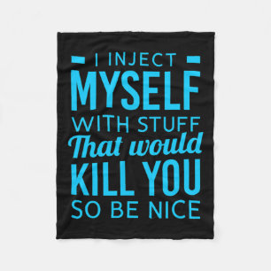 Ik injecteer mezelf met leuke dingen Diabetes Awar Fleece Deken