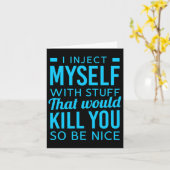 Ik injecteer mezelf met leuke dingen Diabetes Awar Kaart (Gele Bloem)