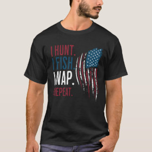 Ik jaag. Ik vis. Ik duik. Ik herhaal. Amerikaanse T-shirt