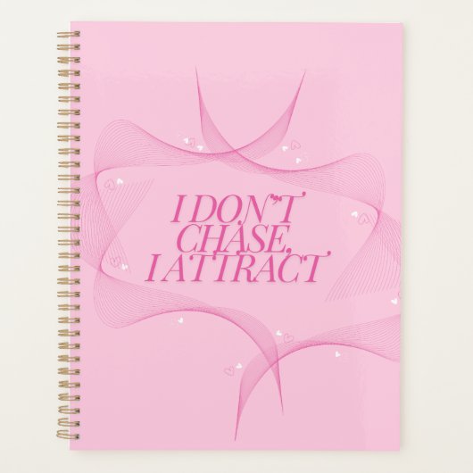 Ik jaag niet, ik trek Quote, Roze Planner (Voorkant)