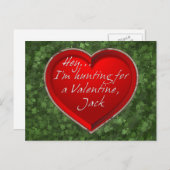 Ik jaag op een Valentijn, Jack. Feestdagenkaart (Voorkant / Achterkant)
