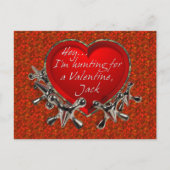 Ik jaag op een Valentijn, Jack. Feestdagenkaart (Voorkant)
